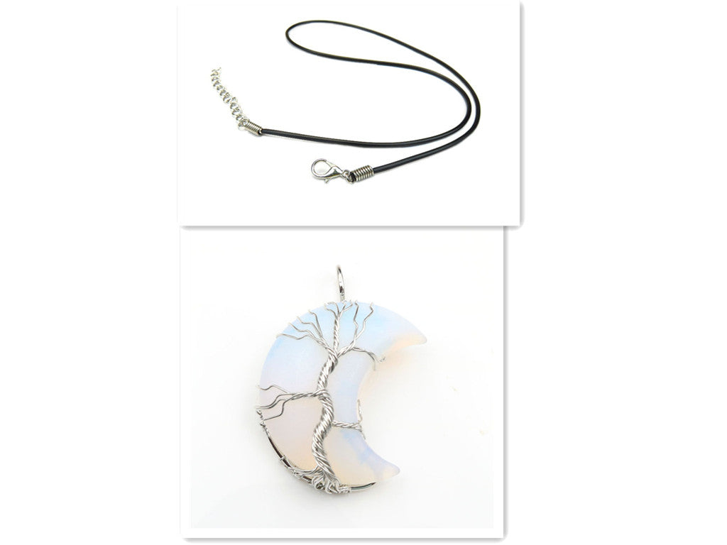 Pierre de clara d'œuf / Pendentif avec Chaîne